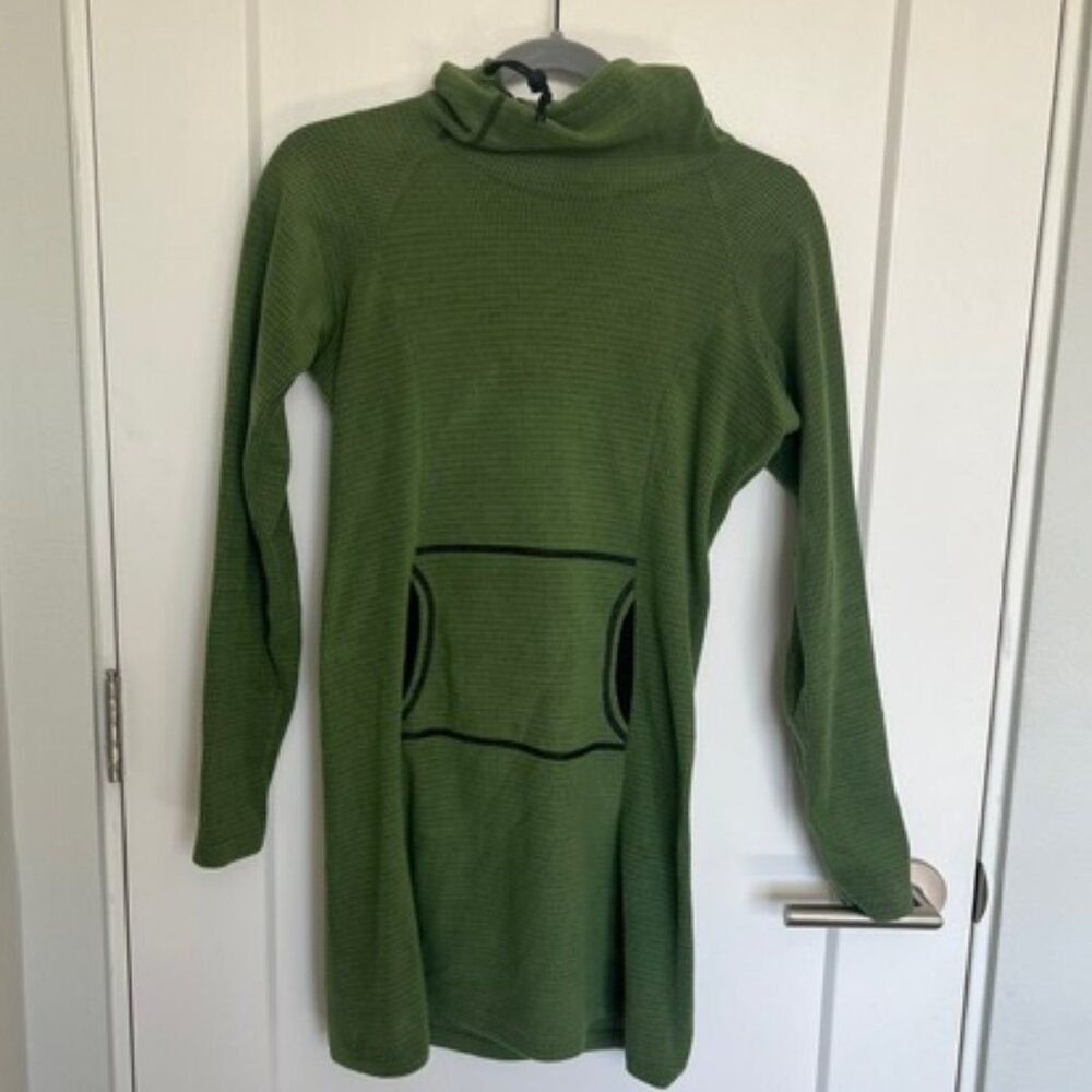 Melanzana micro grid dress, green, size S